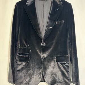 Grace Karin Elegant Black Velvet Blazer